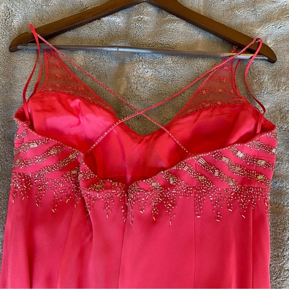 Pink beaded Cache Dress size 8 - Picture 7 of 8